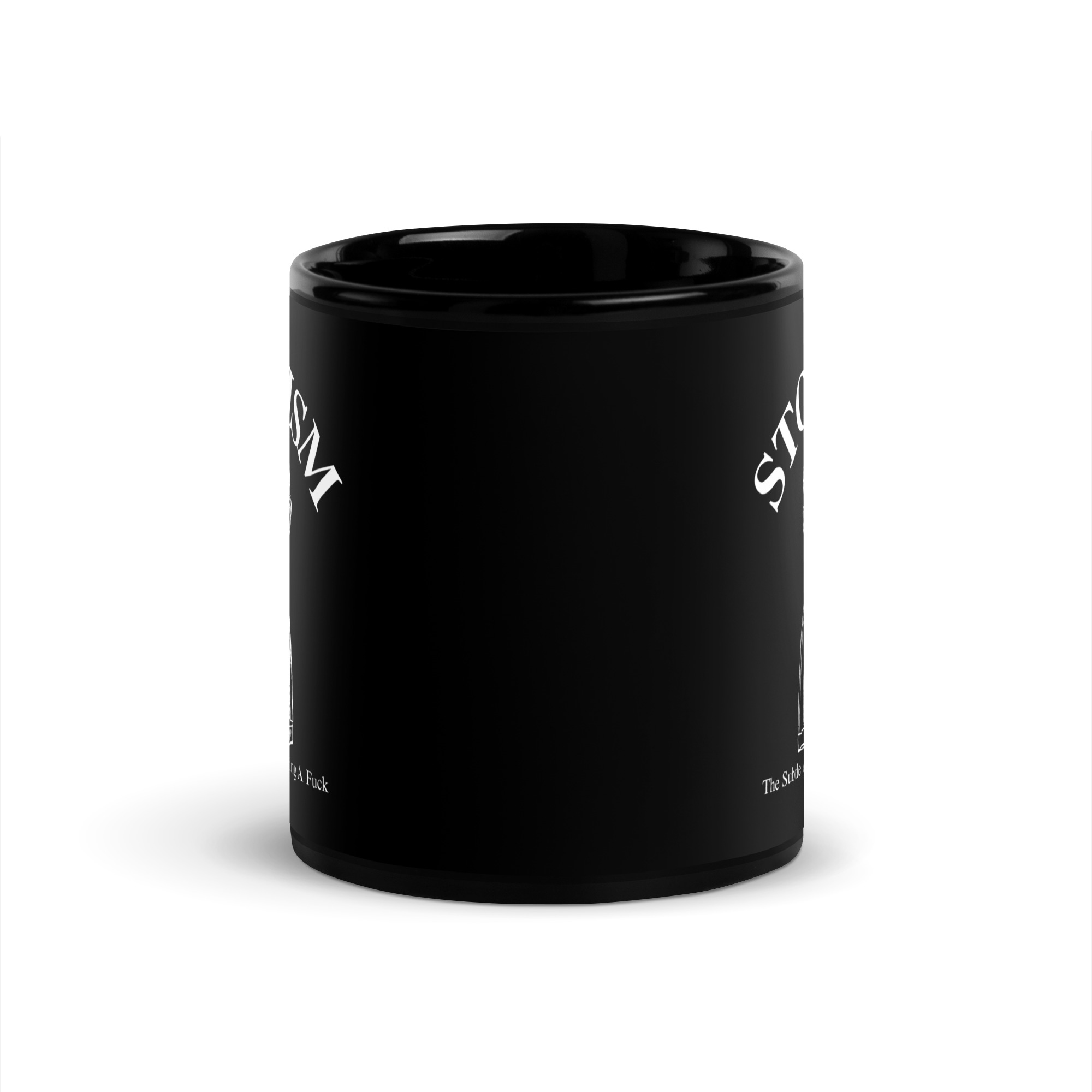 STOICISM The Subtle Art of Not Giving A Fuck – Zeno of Citium Black Coffee Mug - Image 3
