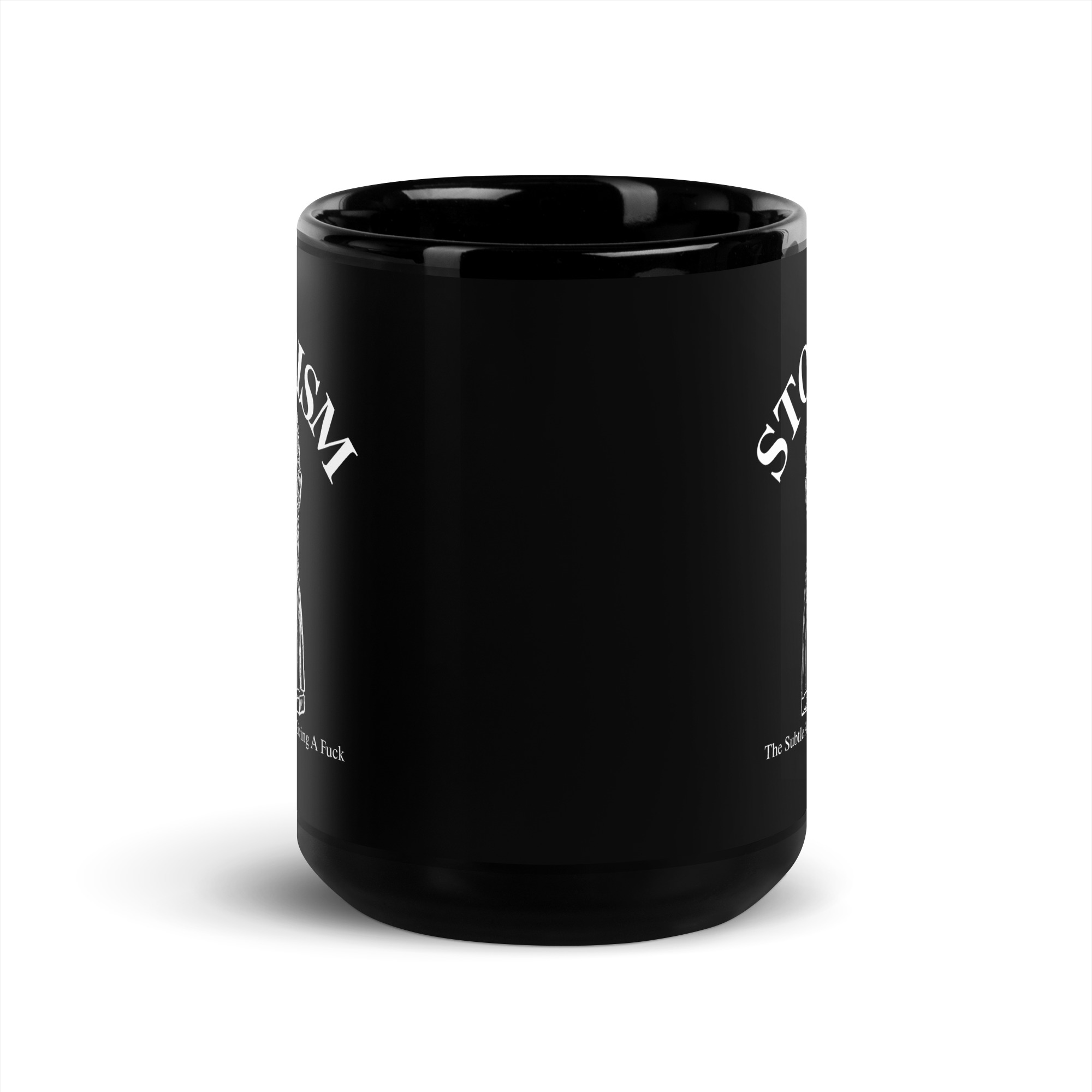 STOICISM The Subtle Art of Not Giving A Fuck – Zeno of Citium Black Coffee Mug - Image 6