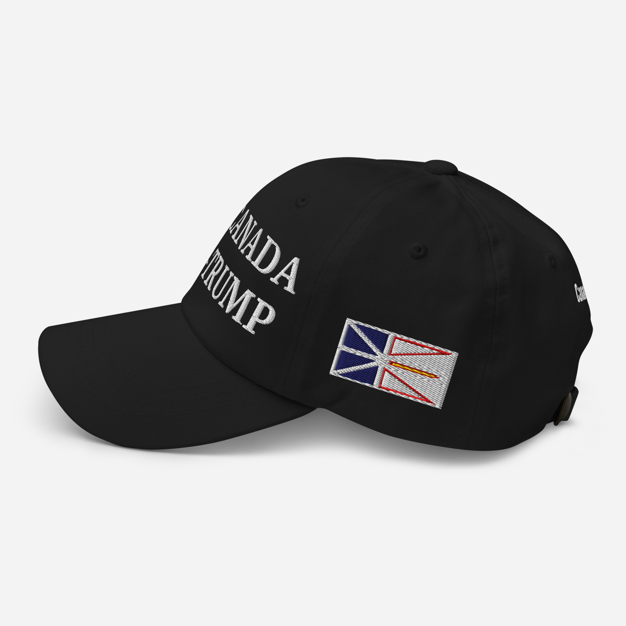 PRO-CANADA ANTI-TRUMP Hat | NEWFOUNDLAND & Canadian Flags - Image 2