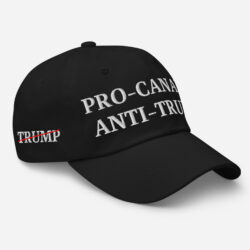 Alternative view of PRO-CANADA ANTI-TRUMP Canada Flag Trump Strikethrough Hat