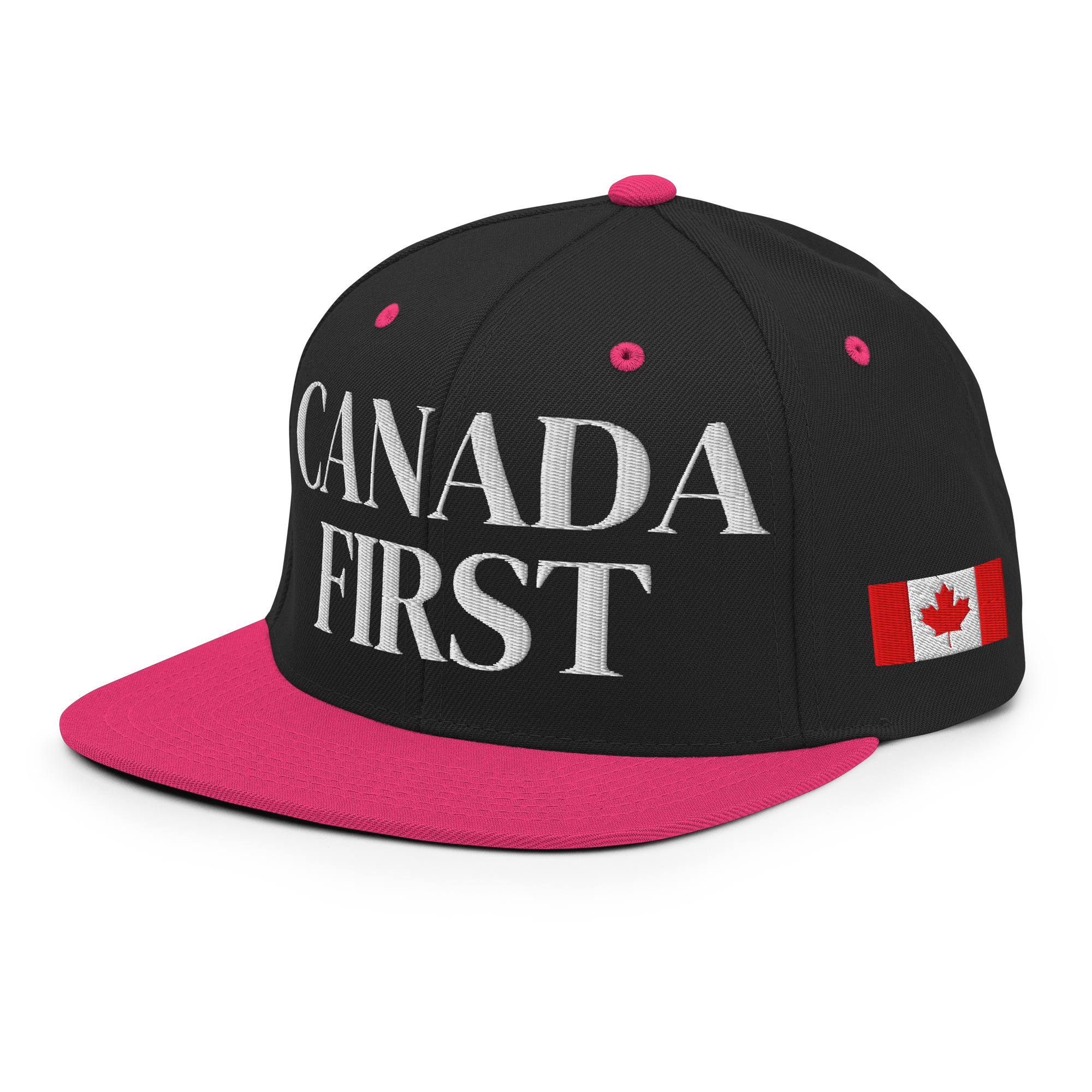 CANADA FIRST Canadian Flag Embroidered Adjustable Flat Bill Snapback Cap, Multiple Colors - Image 8