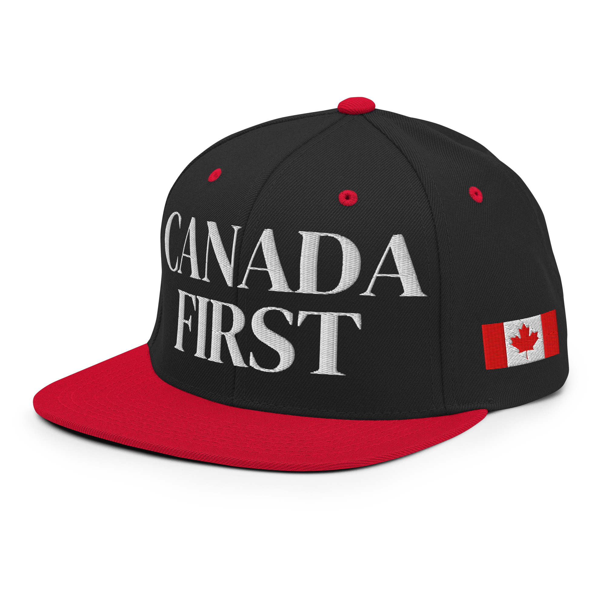 CANADA FIRST Canadian Flag Embroidered Adjustable Flat Bill Snapback Cap, Multiple Colors - Image 7