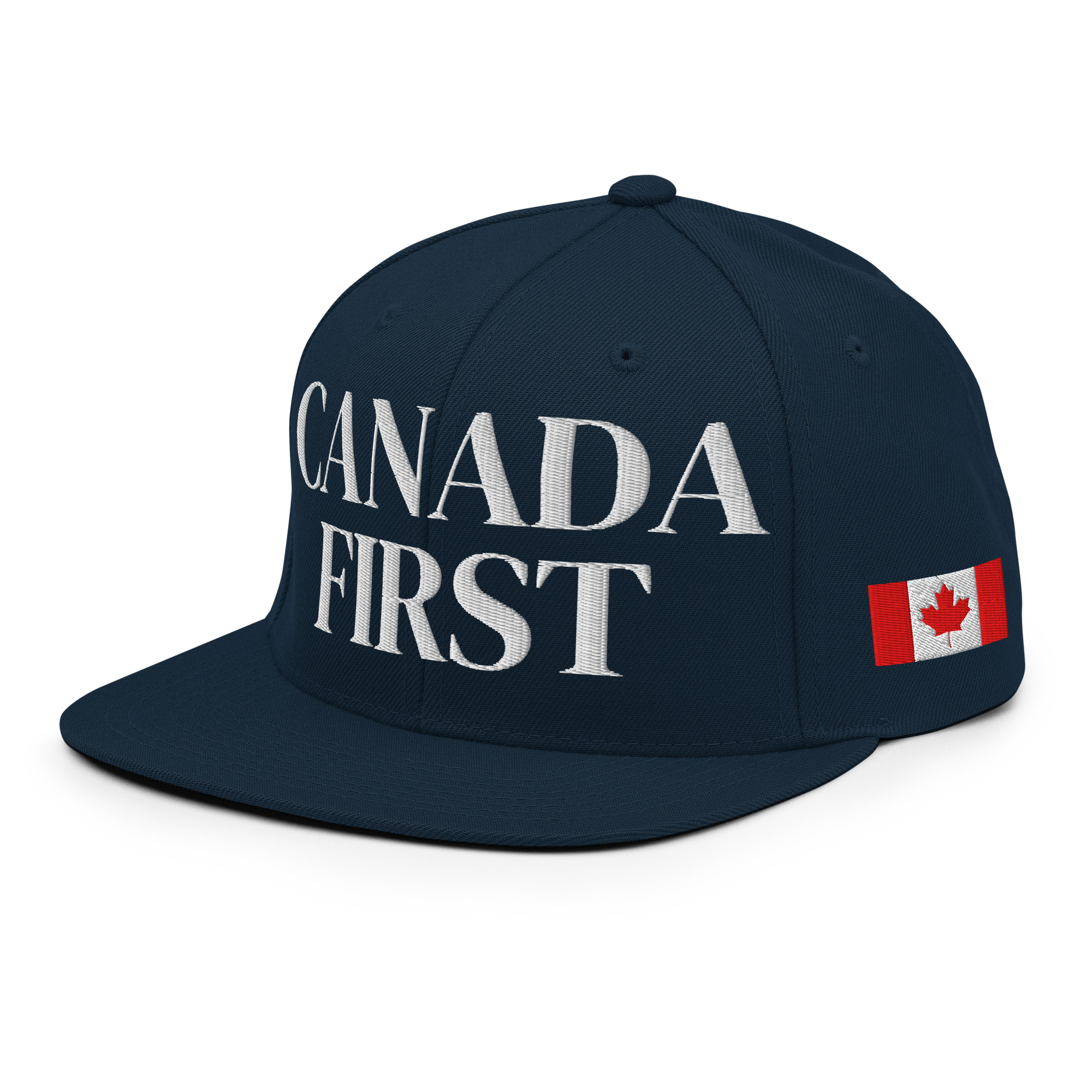CANADA FIRST Canadian Flag Embroidered Adjustable Flat Bill Snapback Cap, Multiple Colors - Image 5