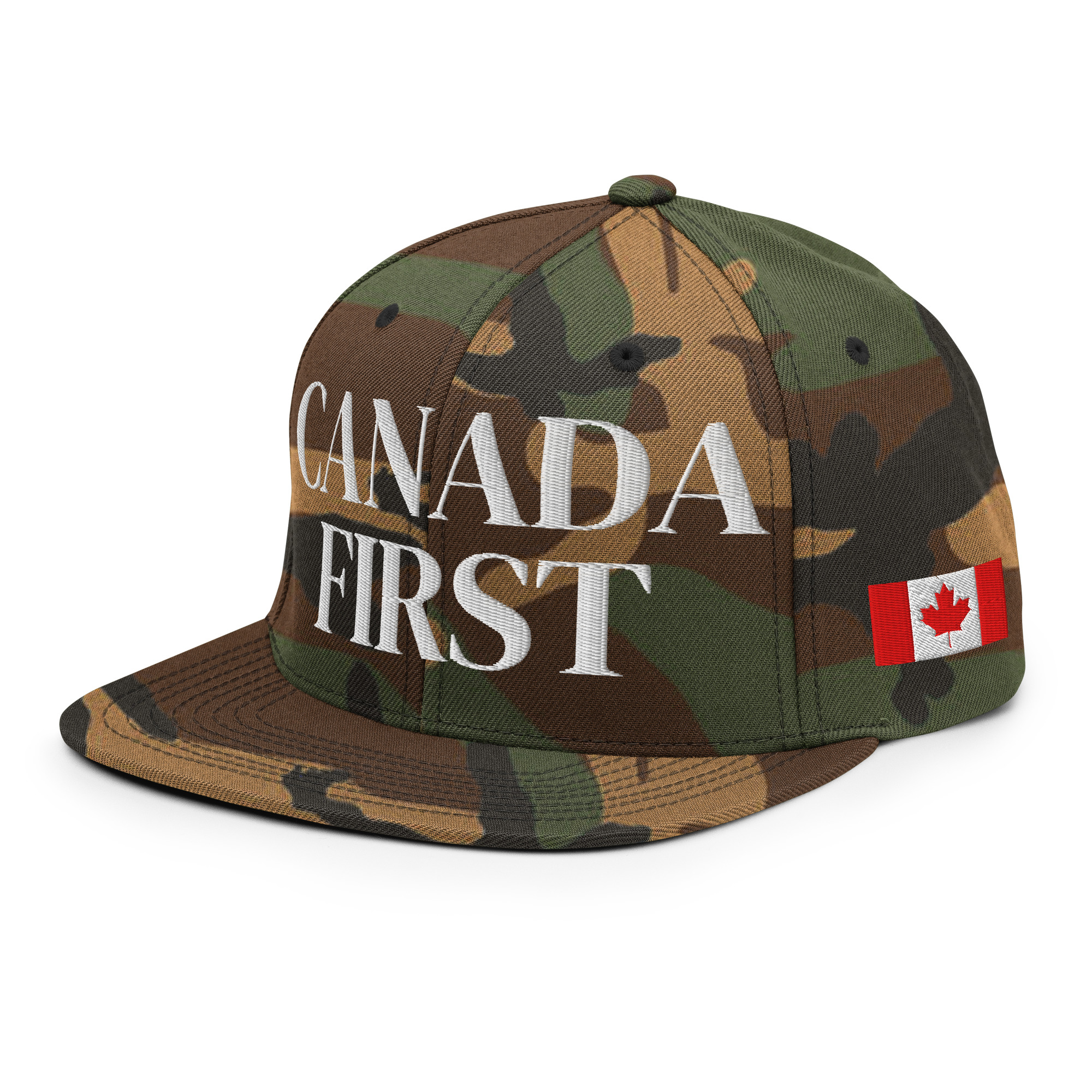 CANADA FIRST Canadian Flag Embroidered Adjustable Flat Bill Snapback Cap, Multiple Colors - Image 16