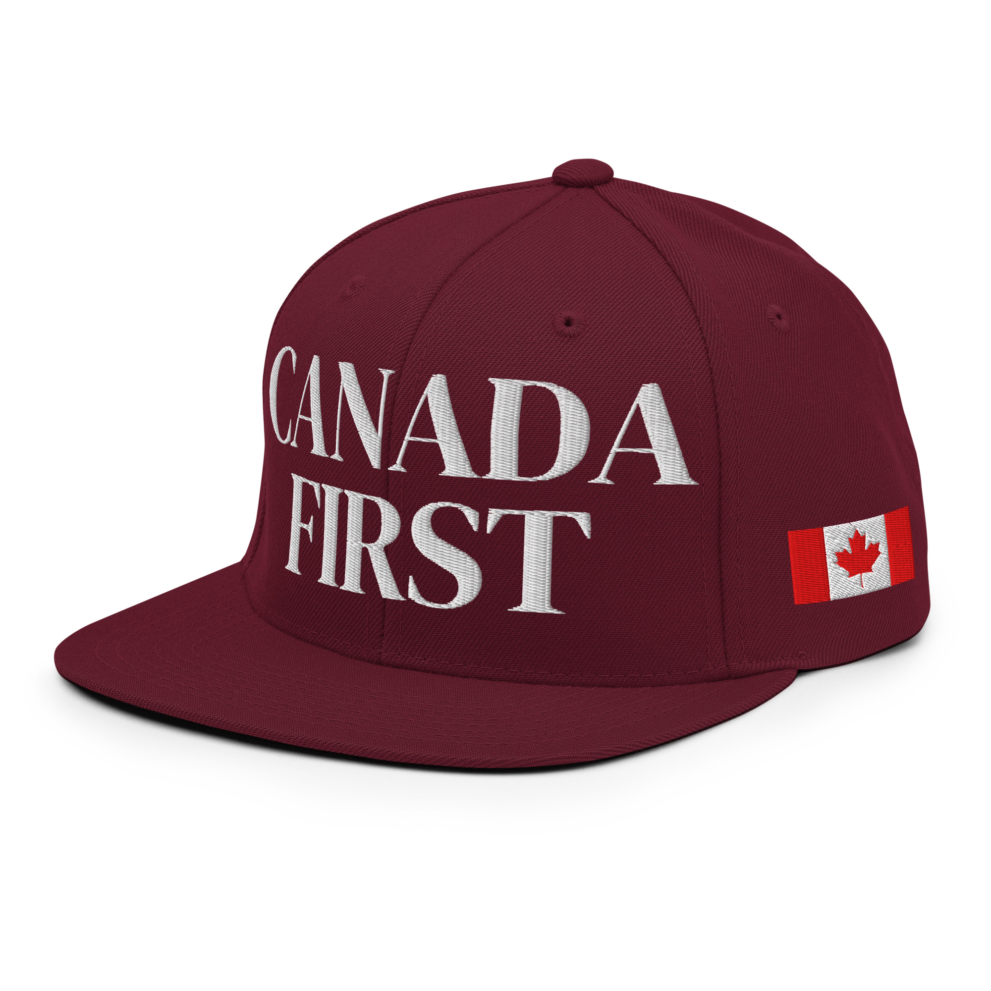 CANADA FIRST Canadian Flag Embroidered Adjustable Flat Bill Snapback Cap, Multiple Colors - Image 11