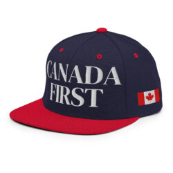 CANADA FIRST Canadian Flag Embroidered Adjustable Flat Bill Snapback Cap, Multiple Colors