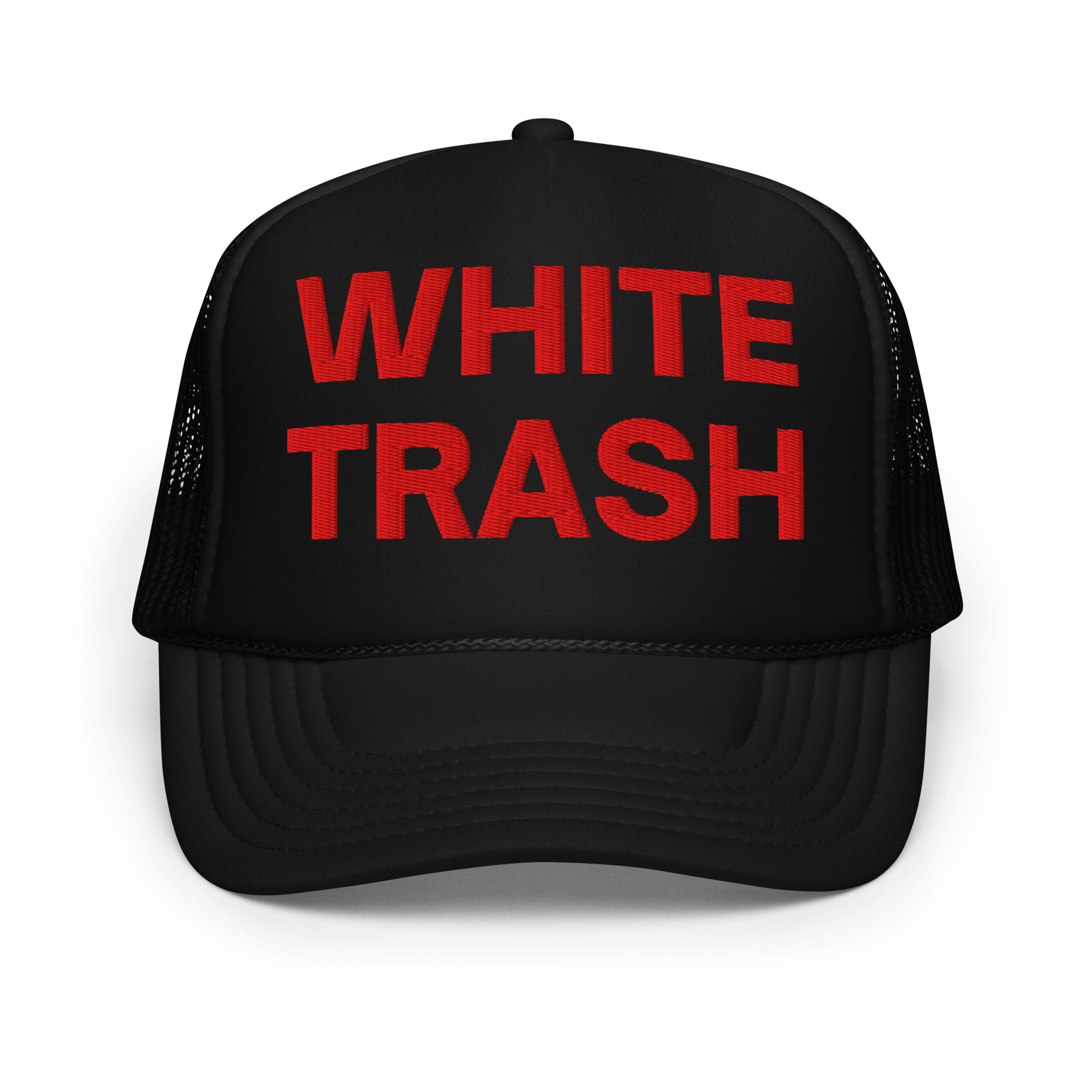 WHITE TRASH Foam Trucker Hat (Embroidered) - Image 4