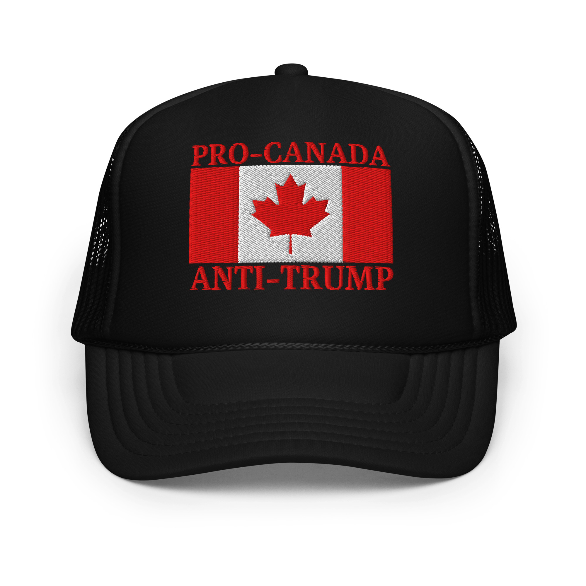 PRO-CANADA ANTI-TRUMP Embroidered Trucker Hat | Canadian Flag - Image 4