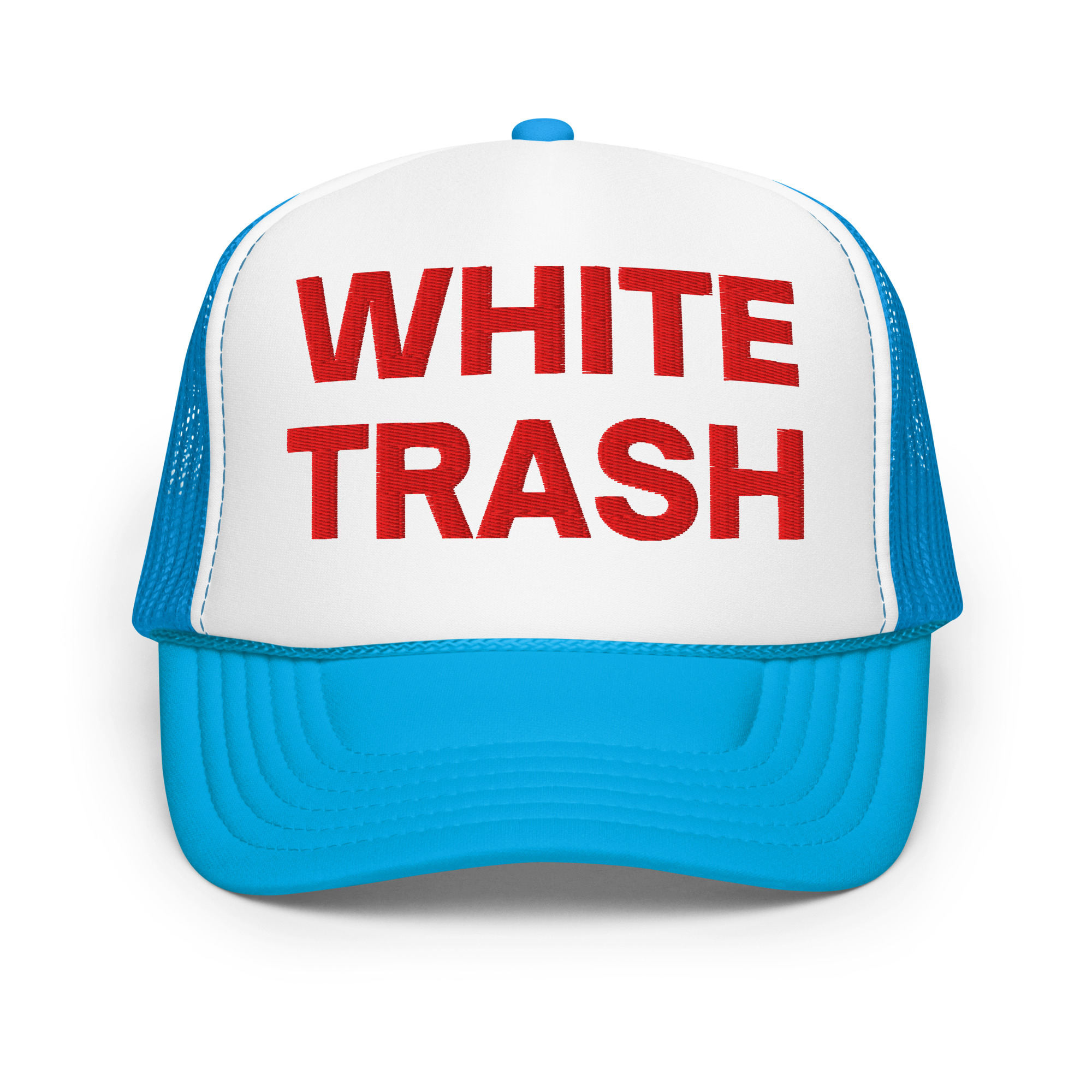 WHITE TRASH Foam Trucker Hat (Embroidered) - Image 6