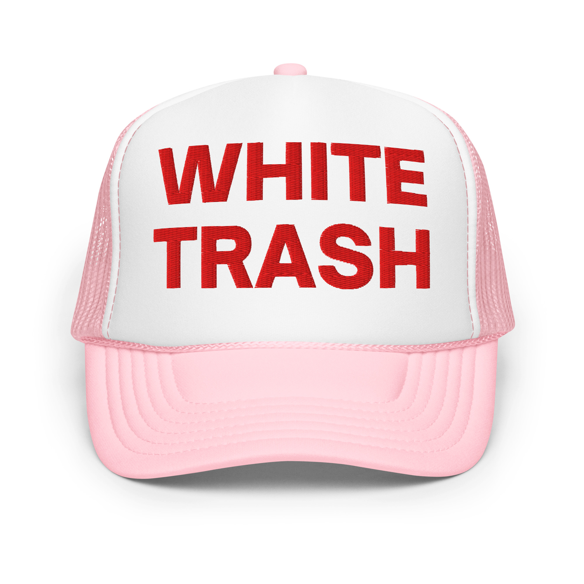 WHITE TRASH Foam Trucker Hat (Embroidered) - Image 7