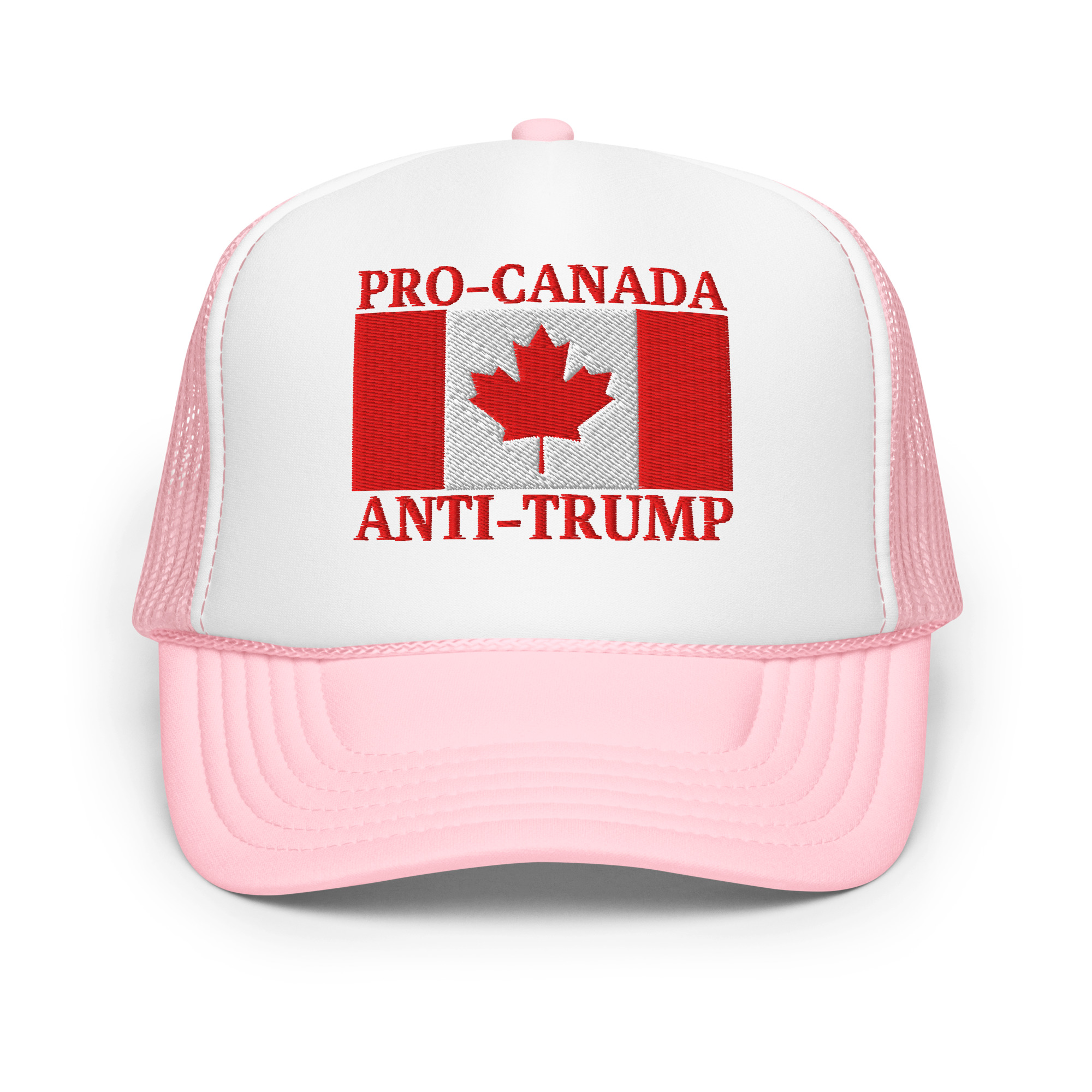 PRO-CANADA ANTI-TRUMP Embroidered Trucker Hat | Canadian Flag - Image 7