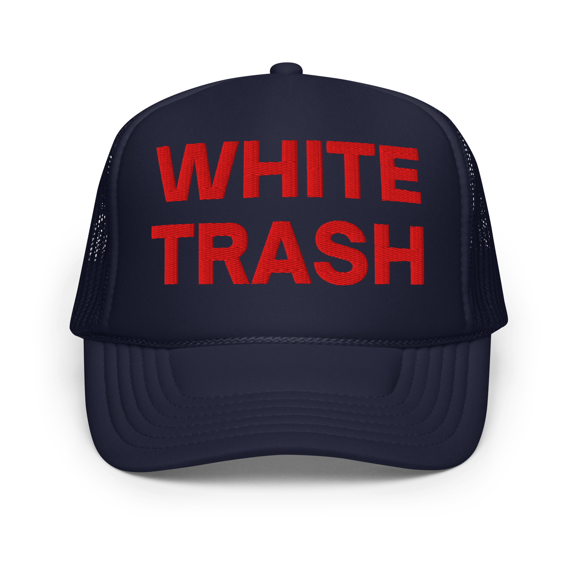 WHITE TRASH Foam Trucker Hat (Embroidered) - Image 5