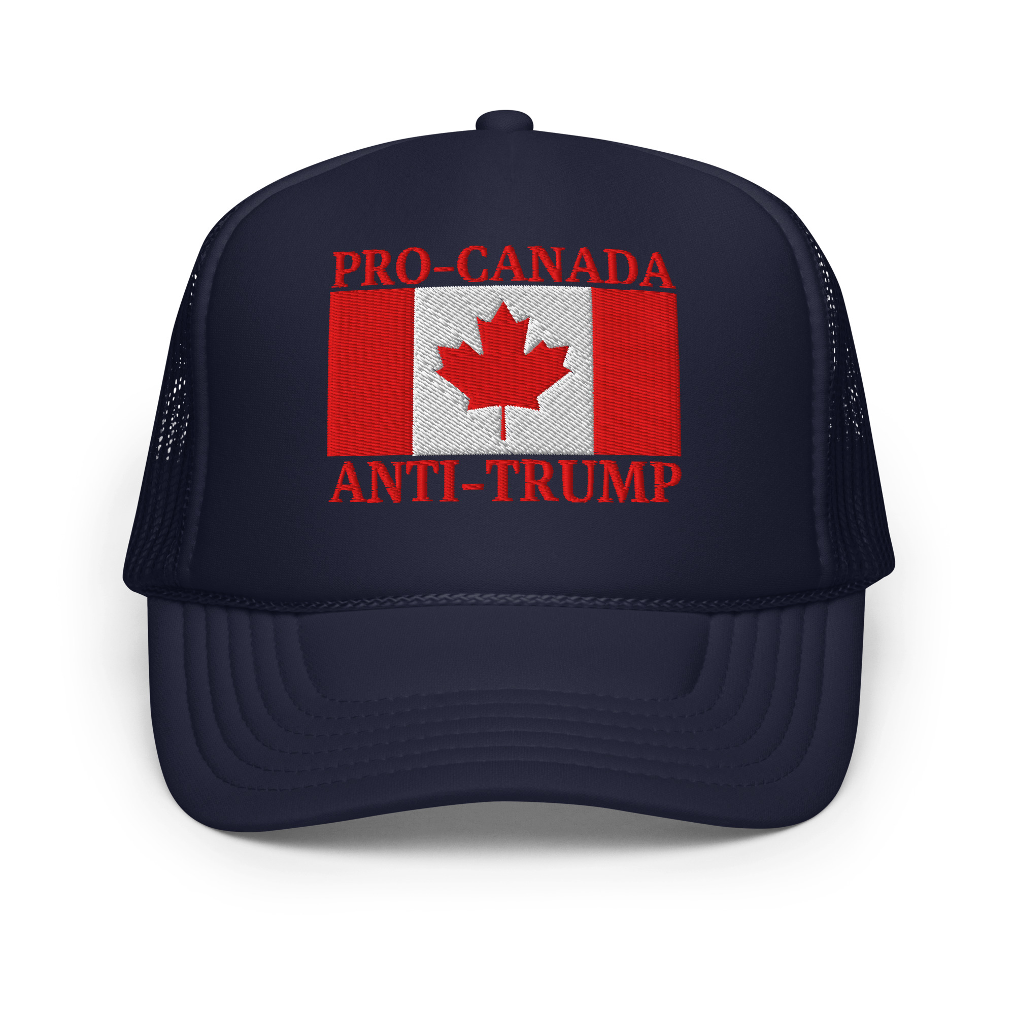 PRO-CANADA ANTI-TRUMP Embroidered Trucker Hat | Canadian Flag - Image 5