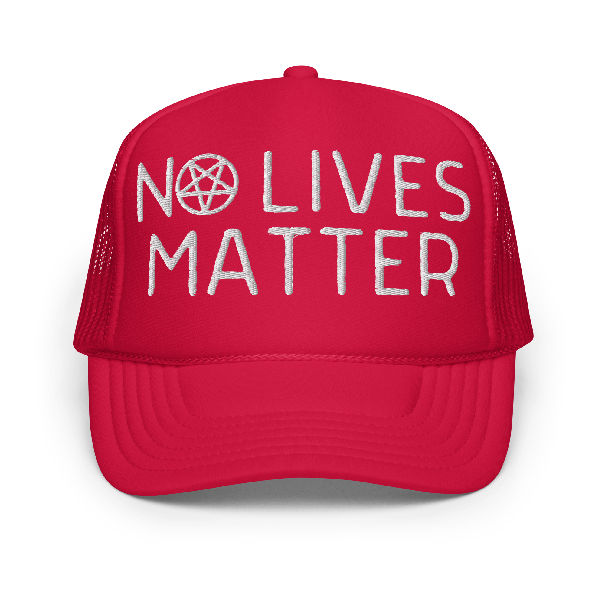 NO LIVES MATTER - Inverted Pentagram Trucker Hat - Image 5