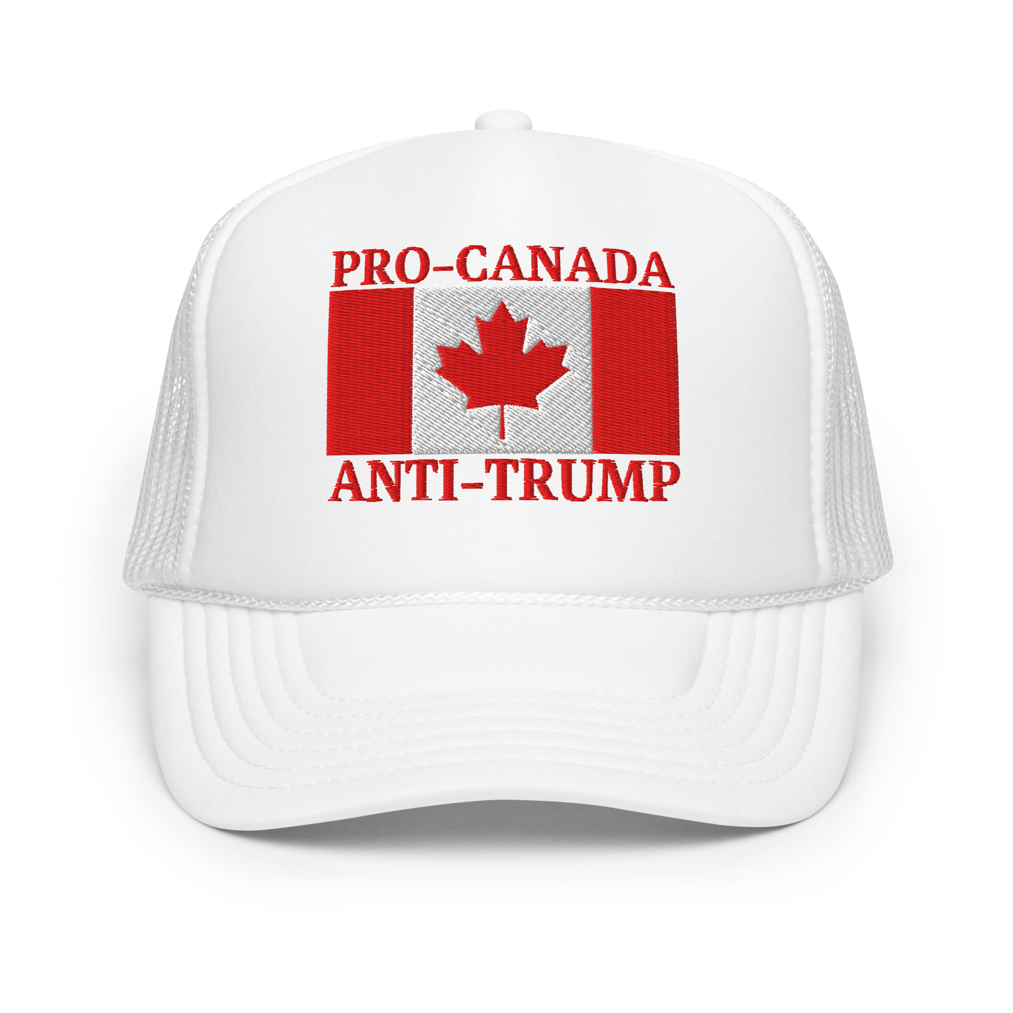 PRO-CANADA ANTI-TRUMP Embroidered Trucker Hat | Canadian Flag - Image 9