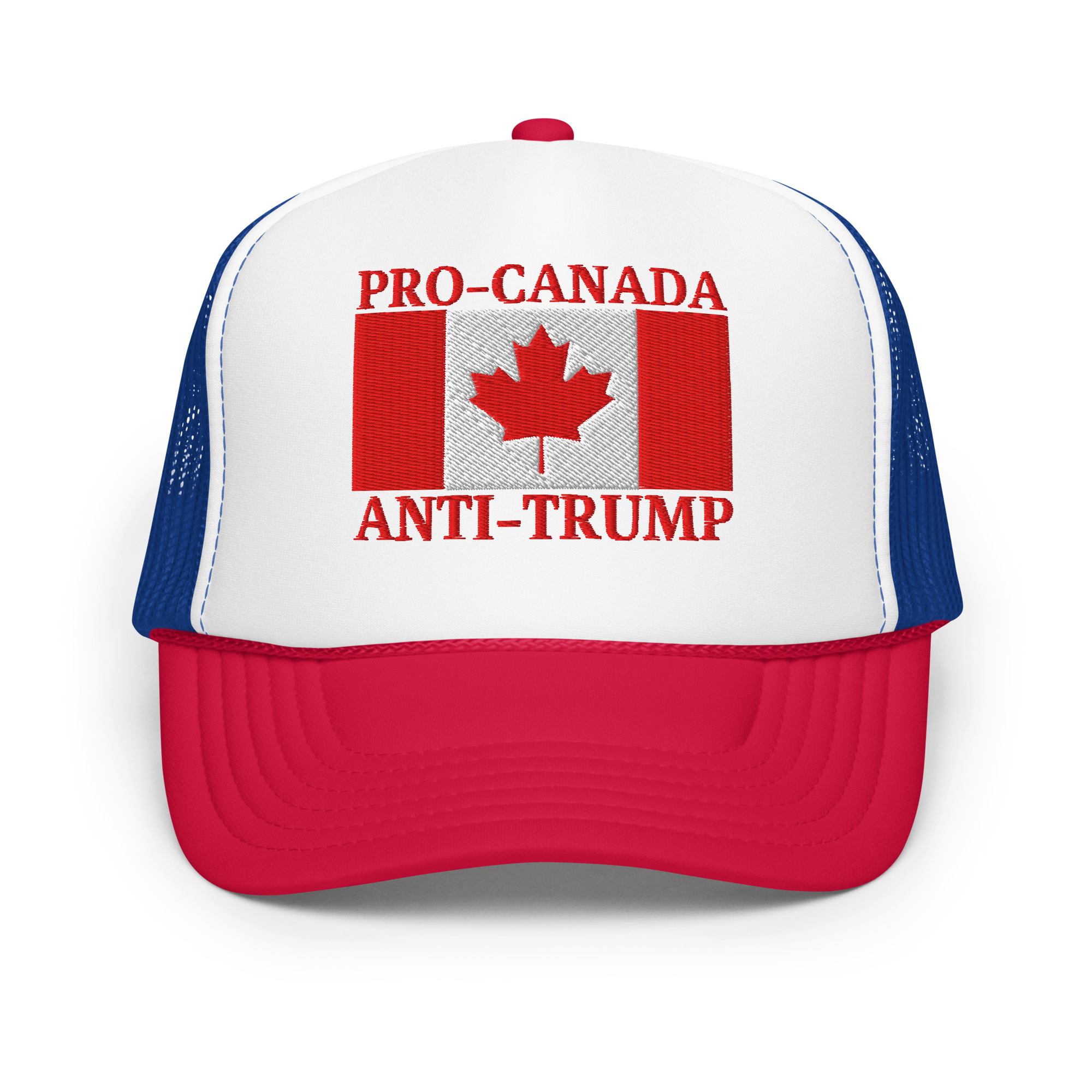PRO-CANADA ANTI-TRUMP Embroidered Trucker Hat | Canadian Flag - Image 8