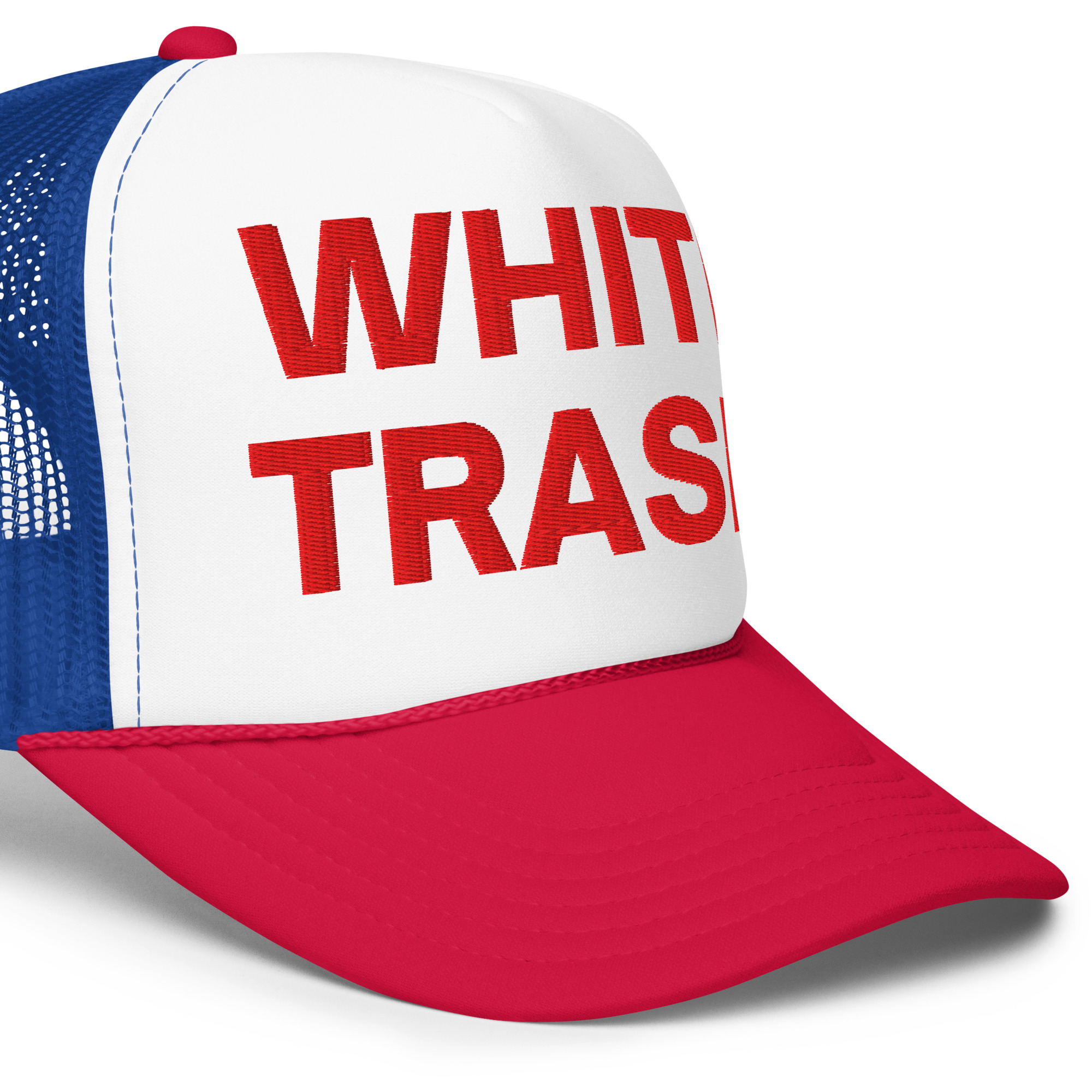 WHITE TRASH Foam Trucker Hat (Embroidered) - Image 2