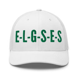 E-L-G-S-E-S (in green font) Trucker Cap