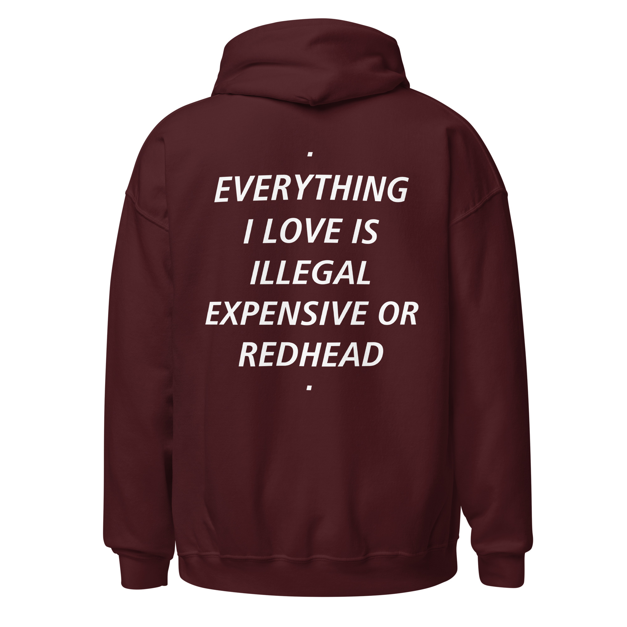 EVERYTHING I LOVE IS ILLEGAL EXPENSIVE OR REDHEAD Hoodie - Image 5