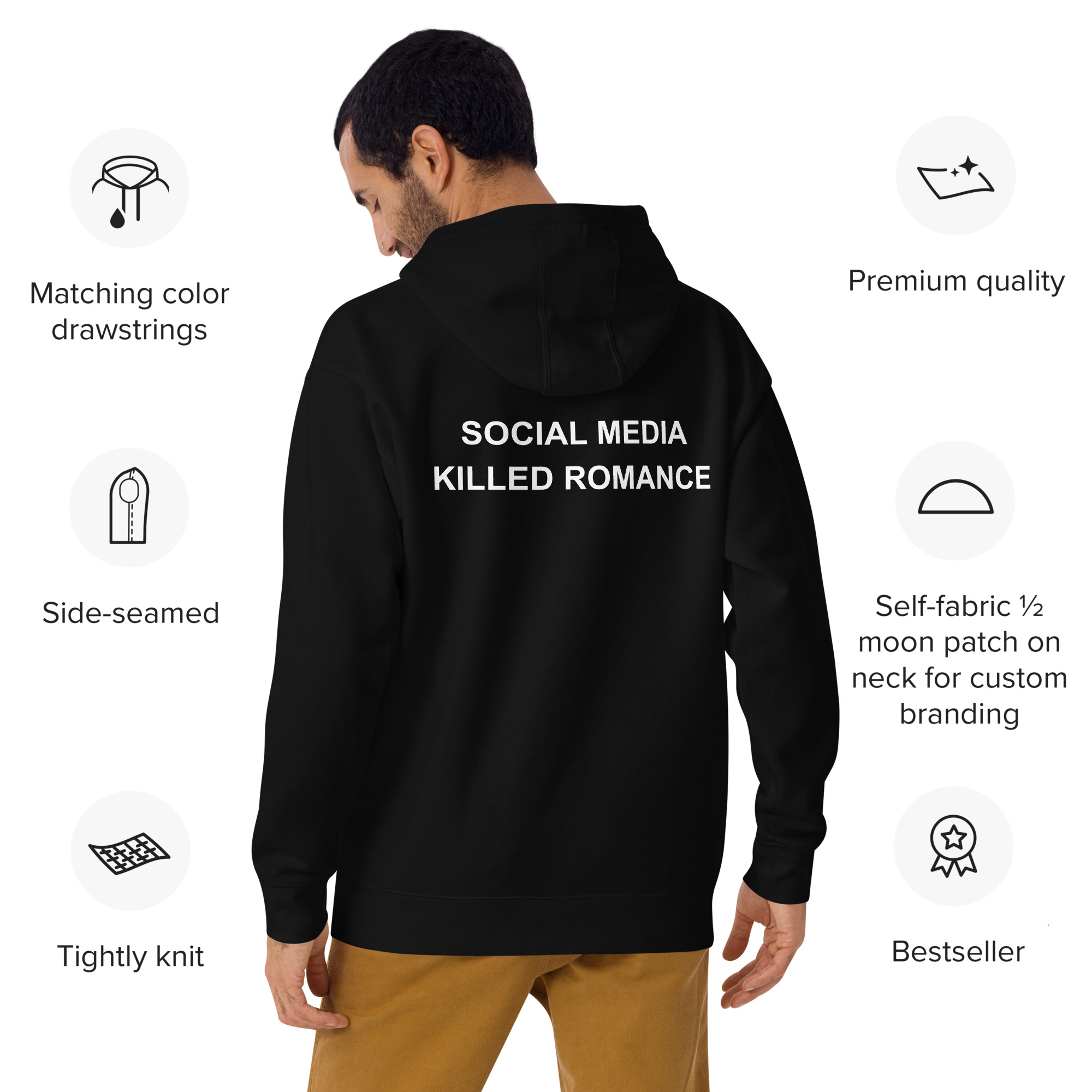 SOCIAL MEDIA KILLED ROMANCE HOODIE - Image 2