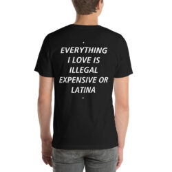 EVERYTHING I LOVE IS ILLEGAL EXPENSIVE OR LATINA t-shirt