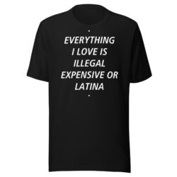 EVERYTHING I LOVE IS ILLEGAL EXPENSIVE OR LATINA t-shirt