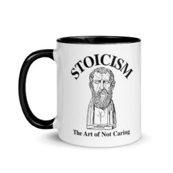 Stoicism The Art of Not Caring – Zeno of Citium Illustration Mug with Color Inside