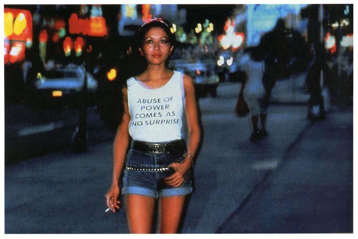 Jenny Holzer - Abuse of Power Comes As No Surprise from the series 'Truisms T-shirts' [1980]