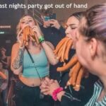 Last nights party got out of hand -full mouth sausages