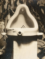 Marcel Duchamp, 1917, Fountain, photograph by Alfred Stieglitz (urinal in a museum)