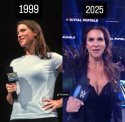 Stephanie McMahon boobs evolution 1999 - 2025. Then Now Forever Together Much Bigger