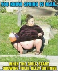 You know spring is near when the girls start showing their belly buttons