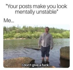 Your posts make you look mentally unstable - I don't give a fuck