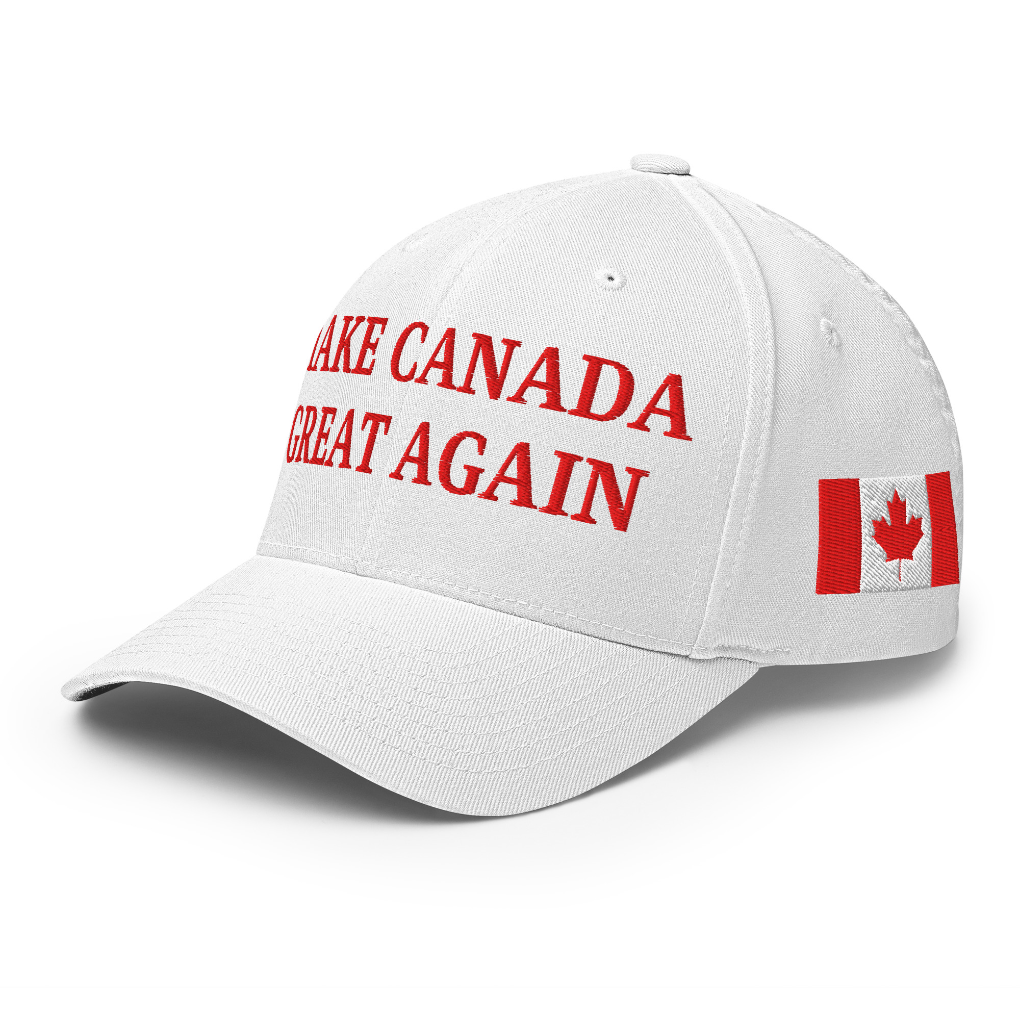 MAKE CANADA GREAT AGAIN | Canada Flag Baseball Hat (Embroidered Red Letters)