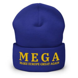 MEGA Make Europe Great Again (gold font) Embroidered Beanie