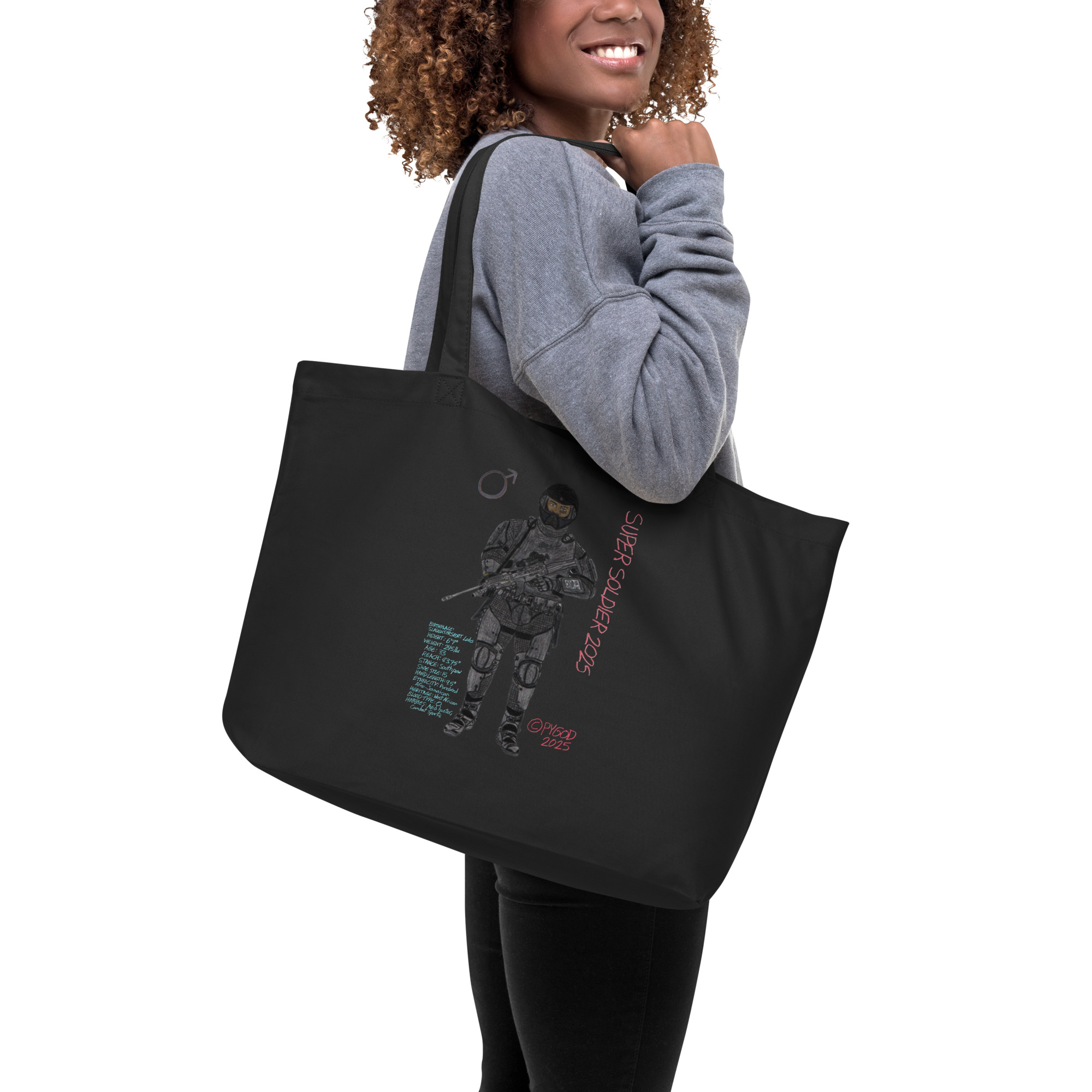 FEMINITY & MASCULINITY Large 100% ORGANIC Tote Bag - Image 4