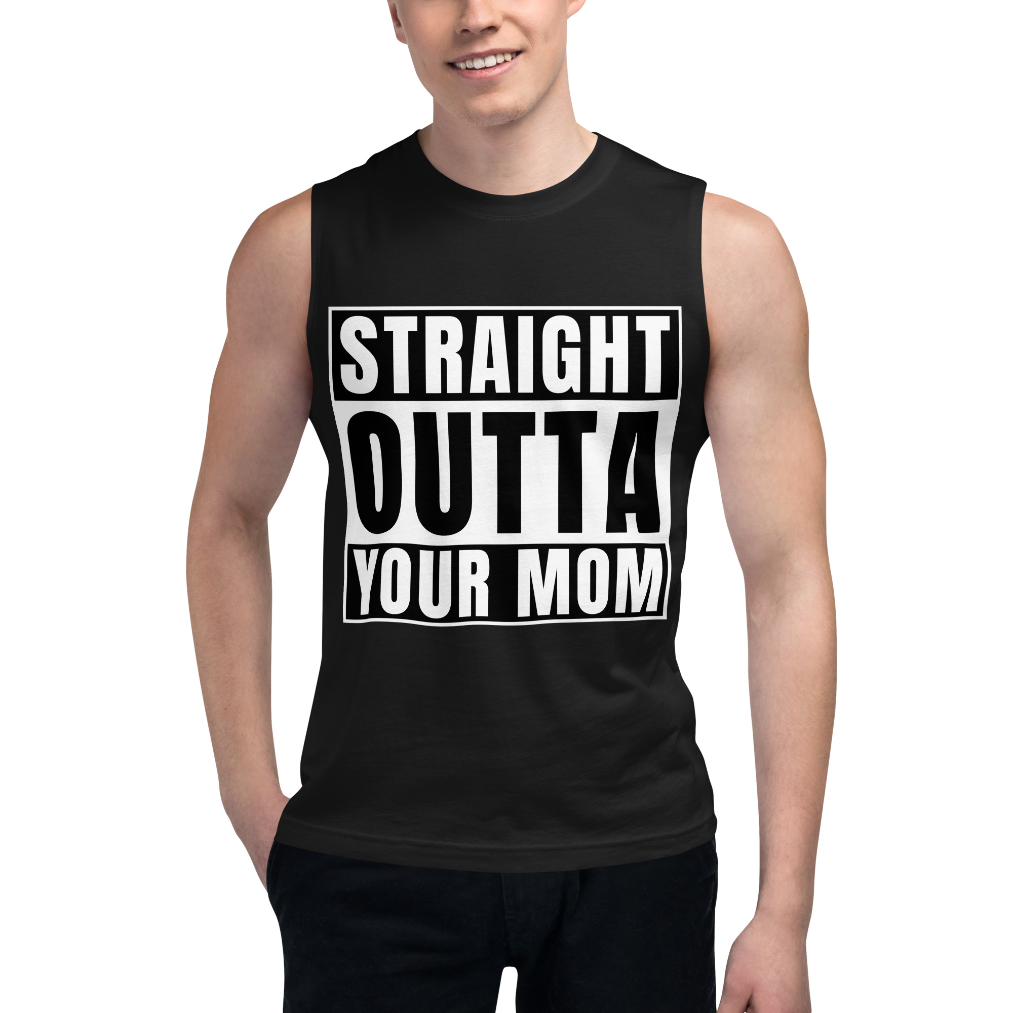 STRAIGHT OUTTA YOUR MOM Sleeveless Shirt - Image 2