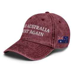 MAKE AUSTRALIA GREAT AGAIN Flag Vintage Cotton Twill Cap (Embroidered)