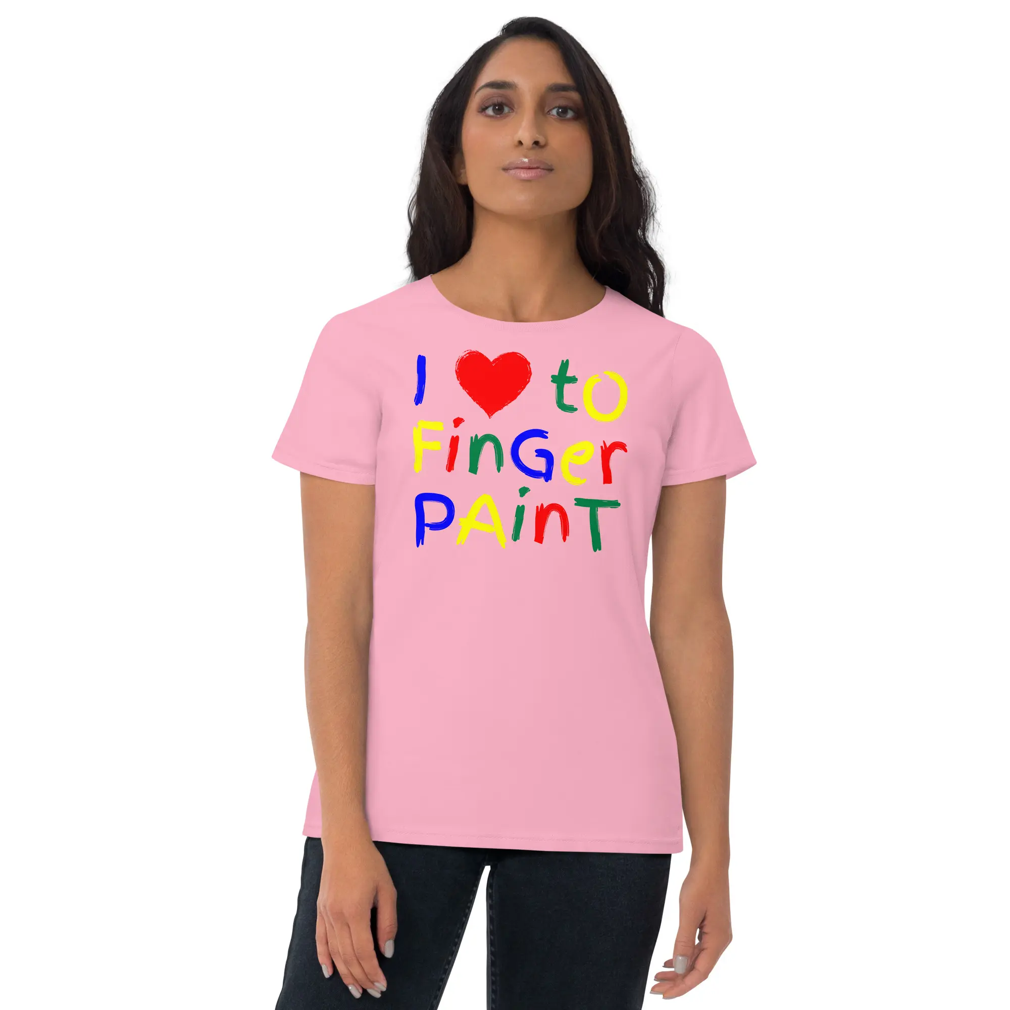 I Love To Finger Paint Women's T-Shirt (Matching Couple Tee with I’m Paint) - Image 7