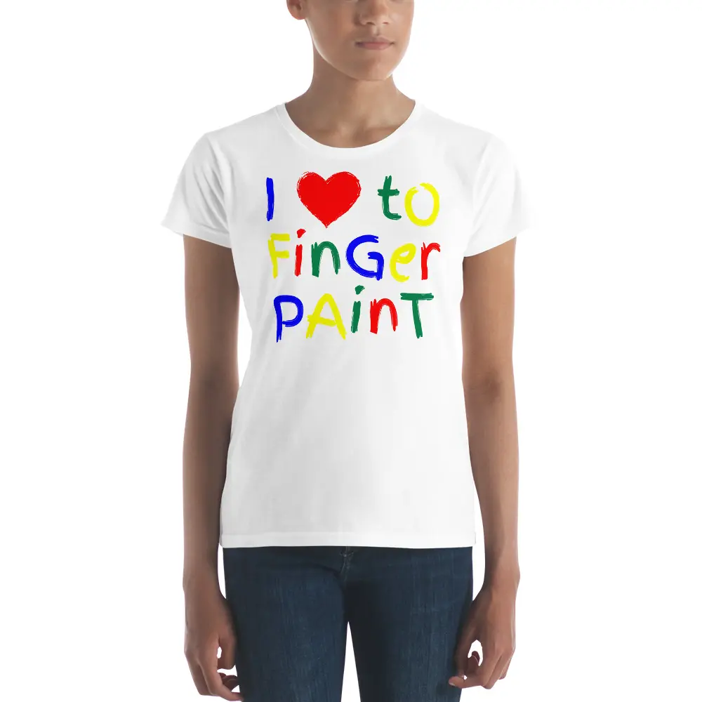 I Love To Finger Paint Women's T-Shirt (Matching Couple Tee with I’m Paint) - Image 2