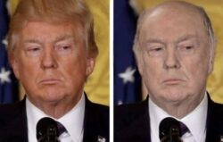 Donald Trump with No bronzer or hair transplants