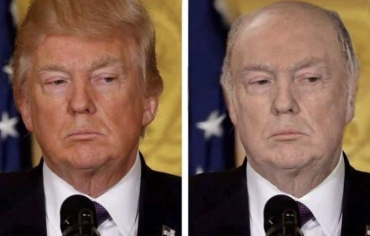 Donald Trump with No bronzer or hair transplants