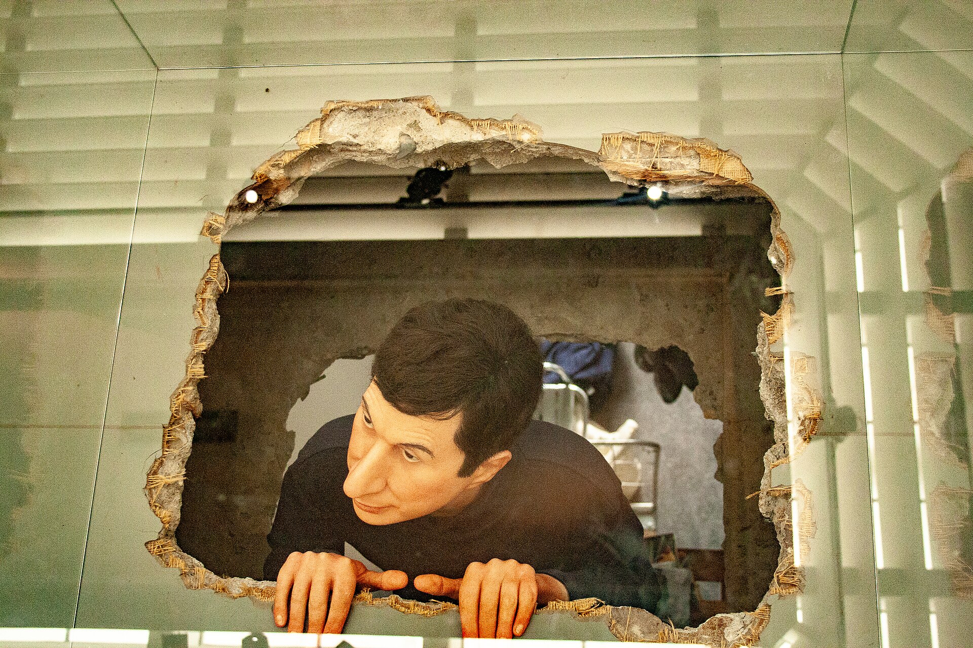 Maurizio Cattelan - life-size sculpture is a self-portrait