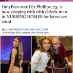 OnlyFans Lily Phillips is sleeping with elderly men in NURSING HOMES
