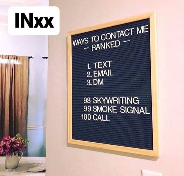 Ways to Contact Me meme
