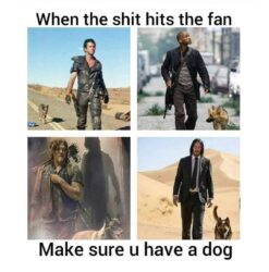 When the shit hits the fan Make sure u have a dog