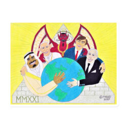 THEY HOLD THE WHOLE WORLD IN THEIR HANDS™ (Illuminati) The Four Oligarchs™ series Collectible Art Magnet