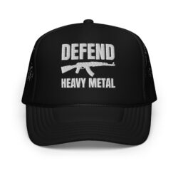 DEFEND HEAVY METAL | AK-47 Machine Gun trucker hat (Embroidered)