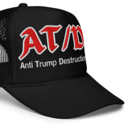 Alternative view of AT/DT (Anti Trump Destruction Trump) embroidered trucker hat