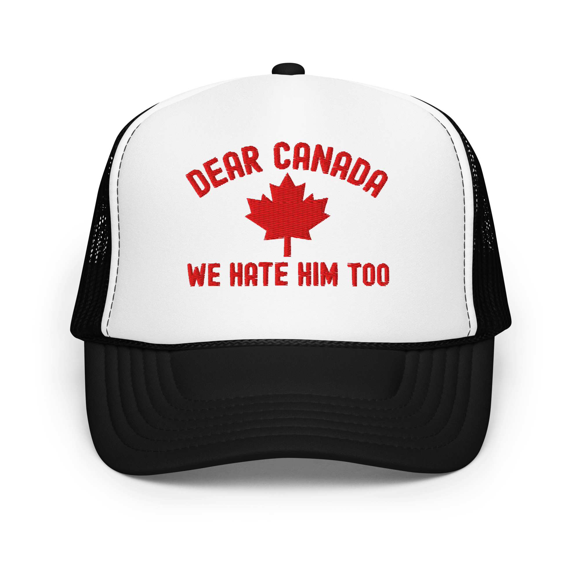 Dear Canada We Hate Him Too trucker hat - Image 7